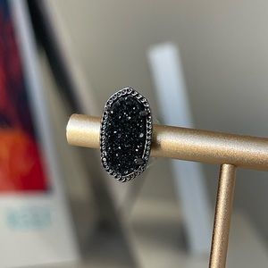 Kendra Scott “Ellie” Black ruthenium Druzy stud